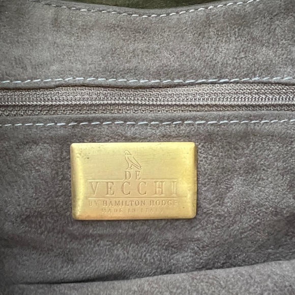 Elegant Olive Green Suede Shoulder Bag - Picture 7 of 9